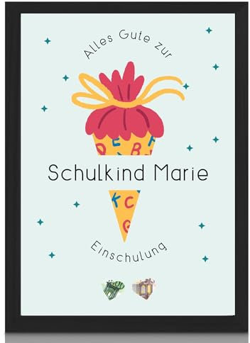MilaBoo® Personalisiertes Geldgeschenk zur Einschulung I ausgestanzte Herzen für persönliches Geldgeschenk I langlebiges Erinnerungsstück an die Einschulung (Einschulung)