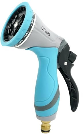 CYRUS Gartenbrause, Handbrause,10 Funktionen Sprühköpfe und Einstellbarer Wasserfluss Gartenpistole für Bewässerung,Autowäsche und Gartenreinigung