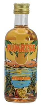 The Custom Spirit Co. | Rumrise Spiced Rum 5cl | Tropical Spiced Rum Mini Infused with Pineapple, Coconut & Citrus | Miniature Rum for Tastings or Gifts | 40% ABV | 5cl Bottle
