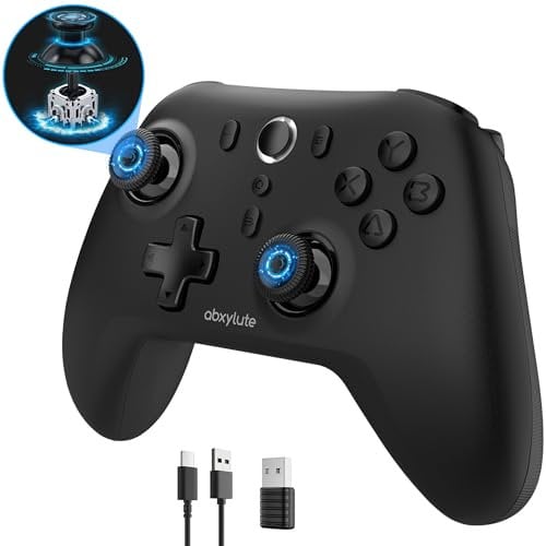 C6 Wireless PC Controller, Bluetooth Game Controller - 1000Hz Hall Triggers & Joysticks for Windows PC, Nintendo Switch Pro/OLED/Lite, Steam Deck, Android TV/Mobile, iPhone MAC & Tesla Vibration Turbo