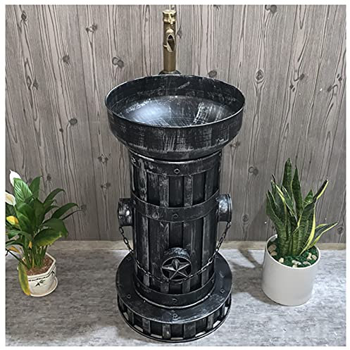 XNZJHPP Armadi da Bagno - Armadi da Bagno - Mobile lavabo Industriale Wind - Lavabo da Terra (Silver with Mirror)