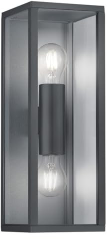 WatioWave Wandleuchte, Aluminium, 2 x E27, IP44