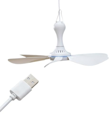 Begchy Ventilateur de camping, mini ventilateur de plafond portable, ventilateur de USB pour camping en plein air