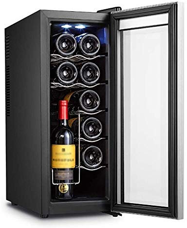 HXZJUIKL Petit réfrigérateur à vin Domestique, 12 Bouteilles dans des casiers, Armoire à vin à écran Tactile 8-18 ° dans la Zone de température