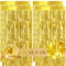 qingmeng 4 Stück Lametta Vorhang Gold, Glitzer Vorhang Folien Fransen Lametta Vorhäng Fransen Hintergrund Luftschlangen Dekoration für Geburtstagsdeko Party Happy Birthday Gold Silvester Deko Hochzeit