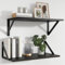 Feihorrm Black Shelves 8'' Deep Floating Shelves Wall Mounted Shelf Set of 2 with Metal Bracket, Wood Wall Shelves for Book shelf, Bedroom, Bathroom, Living Room, Kitchen, Laundry Room