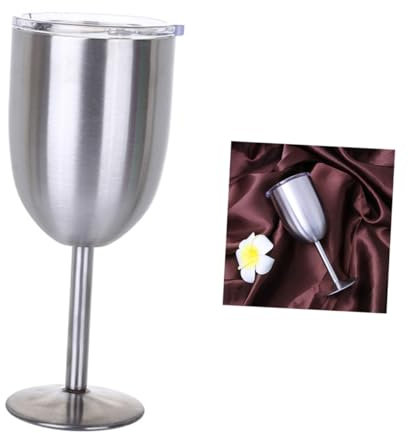 PRETYZOOM Copas De Vino De Acero Inoxidable Aislante Con Doble Pared Para Copas De y Whisky