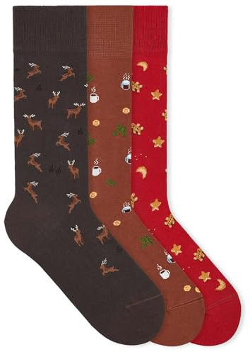 von Jungfeld - 3er Set Motiv Socken mit verschiedenen Icons - Bunte Socken in Gr.43-46