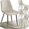 tectake® Esszimmerstühle 6er Set, Samtstoff Stuhl mit Rückenlehne, ergonomische Essstühle, bequemer Küchenstuhl, Esszimmerstuhl, Cocktailsessel für Lounge, Dining, Küchentisch - Creme