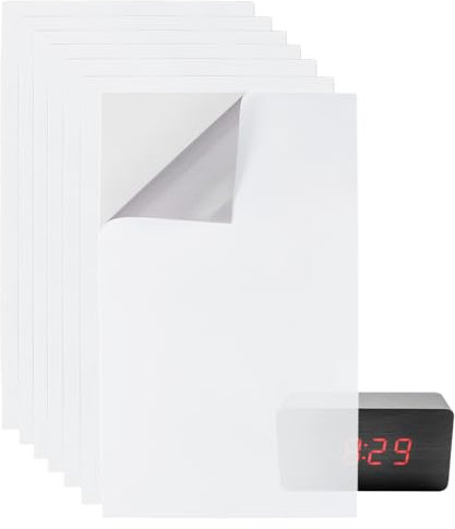BENECREAT 7 feuille D'Autocollants Bloquant la Lumière LED Filtres Lumineux Adhésifs Blanc 17x10cm Feuilles de Gradation de la Lumière Autocollants Lumineux Occultants pour Électroniques Réveil Radio