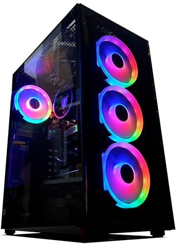 PCBYTE King - PC Gaming AMD Ryzen 5 5500GT PC Gamer 4.4GHZ, AMD Radeon Graphics 7, WiFi, Windows 11 Pro (2TB SSD/32GB RAM)