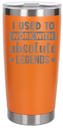 Always Looking Good I Used to Work with Absolute Legends Engraved Insulated Travel Mug Going Away Gift for Coworkers New Job Orange Thermal Coffee Flask Travel Mugs with Lids