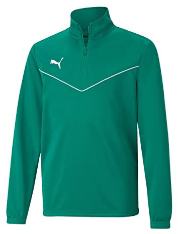 PUMA teamRISE Halfzip Sweatshirt Kids gruenweiss, 128 Kinder