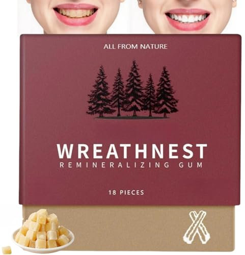 18PCS Underbrush Remineralizing Chewing Gum,Mastic mints Teeth Cleaning G/um,Mint T/eeth Cleaning Gu/m,Organic Portable Te/eth Cleaning Gum,All Natural Freshen Breath Remineralizing Gum,Chewing#Red