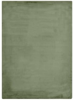 -LUXOR- living Kunstfell Coste Flauschiger Teppich Schlafzimmer - ideal zur Verwendung als Bettvorleger Schlafzimmer - gemütlicher Fellteppich Lammfell Imitat 60 x 120 cm dunkelgrün
