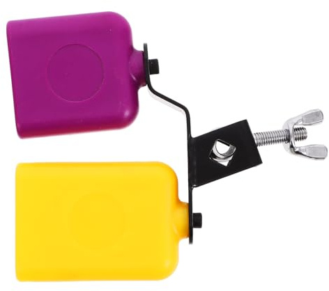UKCOCO Badajo De Madera Para Peces Color Amarillo y Morado De Bloque Profesional Accesorio Para Cencerro De Batería Para Practicar Percusión