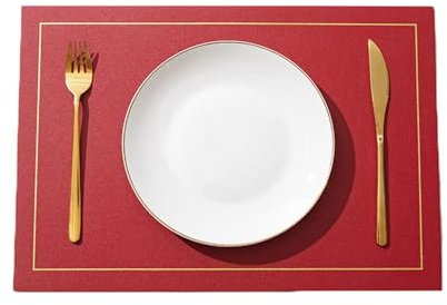 BCughia Platzdeckchen 4 Stück, Tischsets Rechteckig 30x43CM Doppelseitig Einfarbig Platzsets für Küche Esstisch