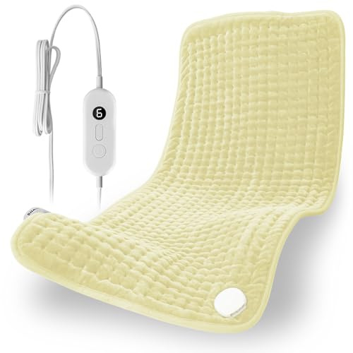 Andola Electric Heated Pad for Lower Back Pain Relief Extra Large 33 x 17 - 6 Heat Settings for Neck and Shoulder Cramps - Wet Heat Therapy - 2 Hour Auto Off - Machine Washable