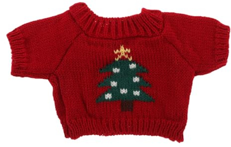 Angoily Bärenkleidung Weihnachten Weihnachtspuppenkleidung Niedliche Stofftierpuppenzubehör Plüschtier Bärenpullover-Outfit Passend für Die Meisten 11, 8 Zoll Stofftiere