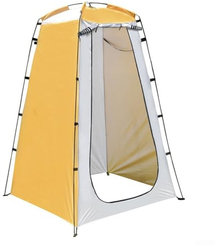 Yhenlovtt Tente de douche portable d'extérieur pour camping et plage avec protection de l'intimité, tissu enduit argenté 190T, installation 120 x 120 x 1 (vert)