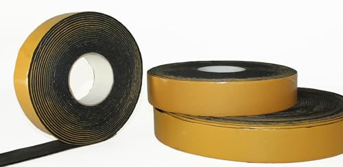 KAMAN ISOTAPE selbstklebendes Isolierband 50 mm x 3 mm – Rohrisolierung für Heizung, Kälte, Klima & Sanitär – schwarz (50 × 3 mm - 10m)