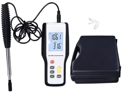 Windmesser, Thermisches Anemometer, LCD-Display, Empfindlichkeit, multifunktionales Hand-Windgeschwindigkeitsmessgerät, Temperatur