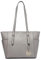 Miss Lulu Sac cabas fourre tout sacoche de cours, sac a main bandoulière synthétique, Sac à main portes épaule, capacité pour shopping cours voyage travail gris