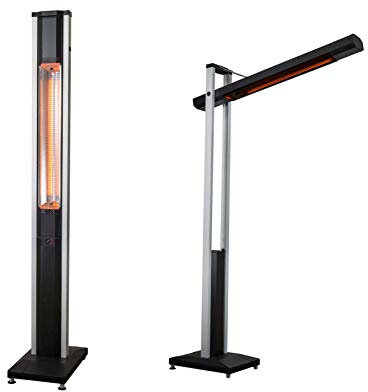 Sonnenstrahl Deluxe Infrarotstrahler, 1800 Watt, IP34 Spritzwasserschutz, Heizarm vertikal oder horizontal, Schwarz