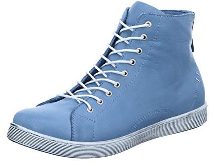 Andrea Conti Damen High Top Sneaker, bleu/Weiss, 36 EU