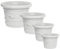 eacommerce Vaso Tondo Resina Festonato Doppio Bordo per Giardino Patio Balcone Terrazzo da Interno/Esterno Protezione UV Antiurto (Ø60x45H cm, Bianco)