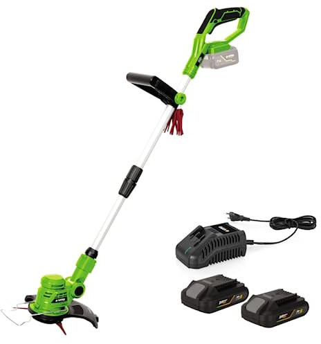 VITO - Coupe Bordure sans Fil 20V Ego LI + 2 Batteries 2AH + Chargeur + Jeu de 20 Lames coupantes