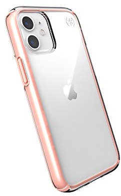 Speck Products Presidio Perfect-Clear Impact Geo Schutzhülle für iPhone 12 Mini, Transparent/Rosa (138479-9356)