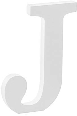 Libetui 20cm große Buchstabe J Dekobuchstabe J Haus Dekoration Wohnzimmer Kinderzimmer Deko Geburtstag Party Hochzeit Café Home Deko Farbe Weiß freistehend bemalbar