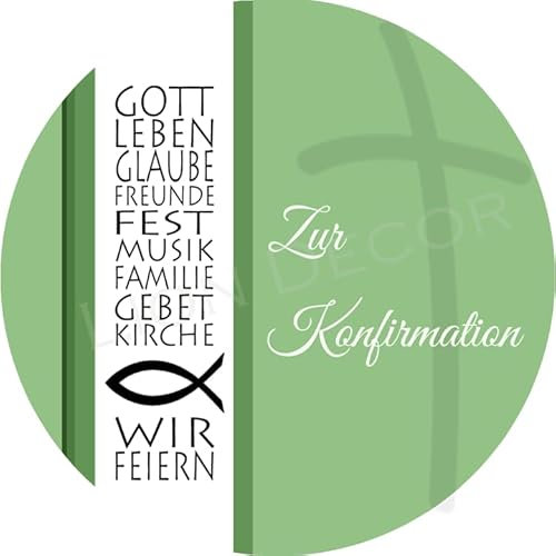 Tortenaufleger Konfirmation7 / mehr Farben zur Auswahl / 20 cm Ø (grün)