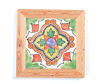 Set de table,Cadre photo en bois imitation, sous-verre carré, coussin d'isolation thermique en liège en céramique pour la maison 6pcs-couleur 7