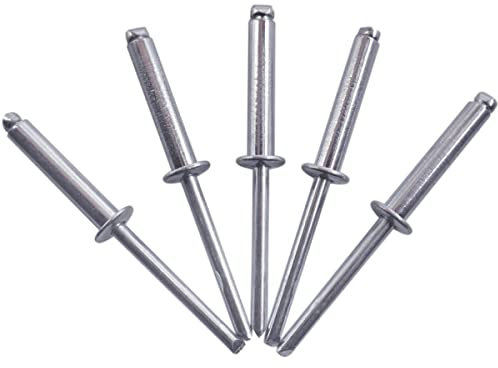 Lot de 50 rivets aveugles 5,0 x 25 mm, tête bombée ouverte, DIN 7337, rivets en acier et mandrin en acier (50, 5,0 x 25 mm)