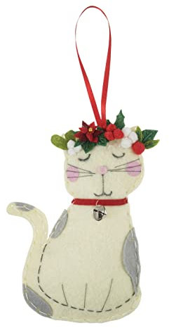 Trimits Christmas Felt Decoration Kits, 9.5 x 13cm, Cat, GCK166