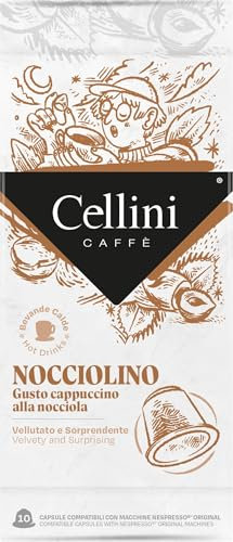 Caffè Cellini Capsules Nocciolino compatibles Nespresso* - 100pcs | Avec une saveur étonnamment douce et une mousse délicate