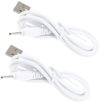 RuenTech 2.0mm Remplacement USB DC Chargeur Adaptateur Câble d'alimentation DC 5V Source de Charge pour Compatible avec Tige 2.0mm Jack Tablette Stylo Câble de Charge (Lot de 2)