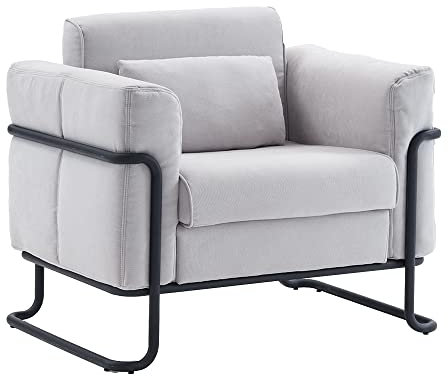 Mingone Polstersessel Gepolsterter Cocktailsessel Schlafzimmer Design Hellgrau