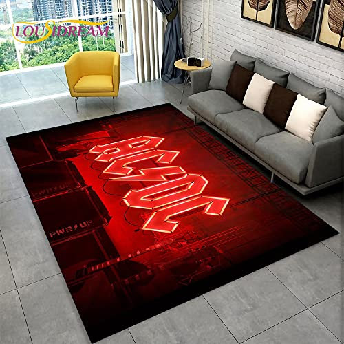 YZGAH ACDC Rock Band Bereich Teppich Groß, Teppich Teppich Für Zu Hause Wohnzimmer Schlafzimmer Sofa Fußmatte Dekor, Küche rutschfeste Bodenmatte Alfombra P4448 120X160Cm