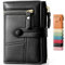 Lakpopya Portefeuille Femme en PU Cuir - Porte Monnaie Femme avec Compartiments Multiples, Porte Monnaie Petite pour Femmes avec Pochette pour Pièces de Monnaie (Noir)