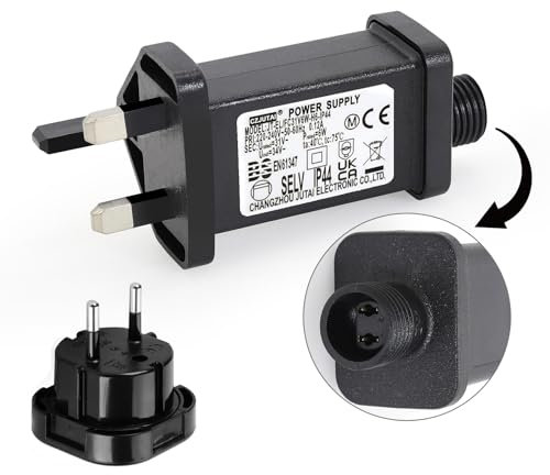 CubePlug Transformateur LED CZJUTAI IP44 Alimentation pour éclairage de Noël avec prise - Prise européenne (Socle à vis - Constant allumé - DC31V 12W)