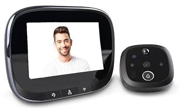 SPIONCINO DIGITALE WIFI SENZA FILI, 4,3 LCD, SENSORE DI MOVIMENTO H.24, FOTO/VIDEO, NERO