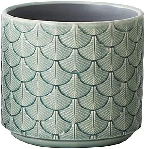 DSHUB Nordic Relief Ice Crack Pflanzer Retro Licht Luxus Keramik Blumentopf Sukkulente Grüne Blume Pflanzer Landschaft Topf Bonsai Stehen Container Wohnzimmer Hause Kreative Pflanztöpfe