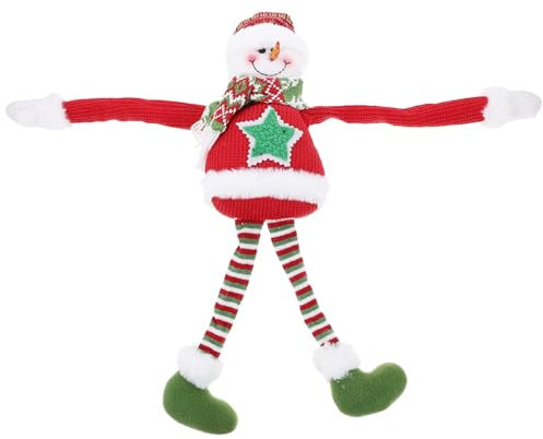 Kichvoe Plüsch-Schneemann-Weihnachts-Türhänger Mit Langem Arm Elfen-Puppe Zum Aufhängen Weihnachtsbaum-Anhänger Weihnachts-Türknauf-Ornament Für Urlaub Wand Haustür Auto Geschenke