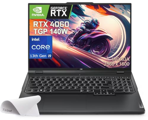 Lenovo Legion 5i - Computer portatile da gaming WQXGA (2560 x 1600) da 16, i9-13900HX (24-core), GeForce RTX 4060 (TGP 140W), Win 11 Home, con tappetino per mouse (64 GB di RAM | SSD PCIe da 4 TB)