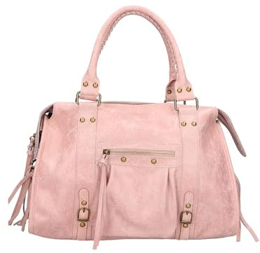 Gave Lux Umhängetasche für Damen. Handwerkliches Produkt. Außenmaterial: Echtes Leder. HERGESTELLT IN ITALIEN. GLX220609023FBG-ROSA. 41x28x13 cm