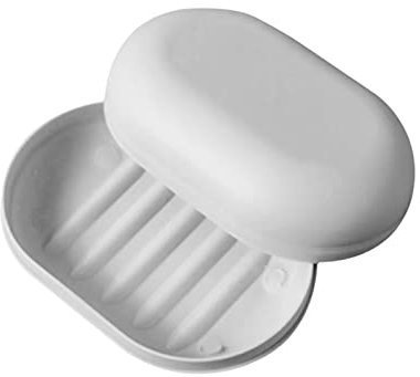 Soporte de almacenamiento 2024 plato de plástico de viaje para ducha, soporte para jabón, bandeja de almacenamiento, caja para el hogar, productos de baño (azul claro, talla única)