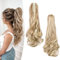 Gairyan Extensión de Cola de Caballo Coleta Postiza Pelo Natural Sintético con Pinza 50cm Postiza Extensiones de Cabello Ondulado Moño Postizo Extensiones Larga Rubio arenoso & Rubia